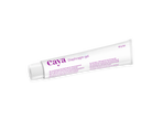 A white squeeze tube of caya Diaphragm gel with purple text, shown on a plain white background.